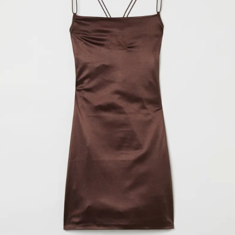 SOLD! Brown Fitted Dress - Picture 3 of 4